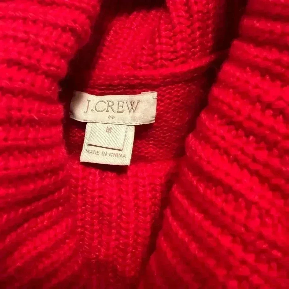 J Crew Merino Wool Blend Red Sweater Size medium